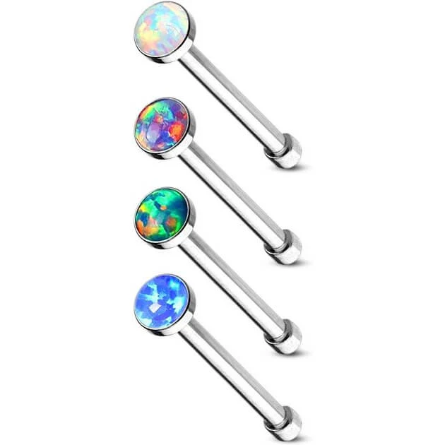 Nez Clou à Nez Opale Argent, 4 morceaux