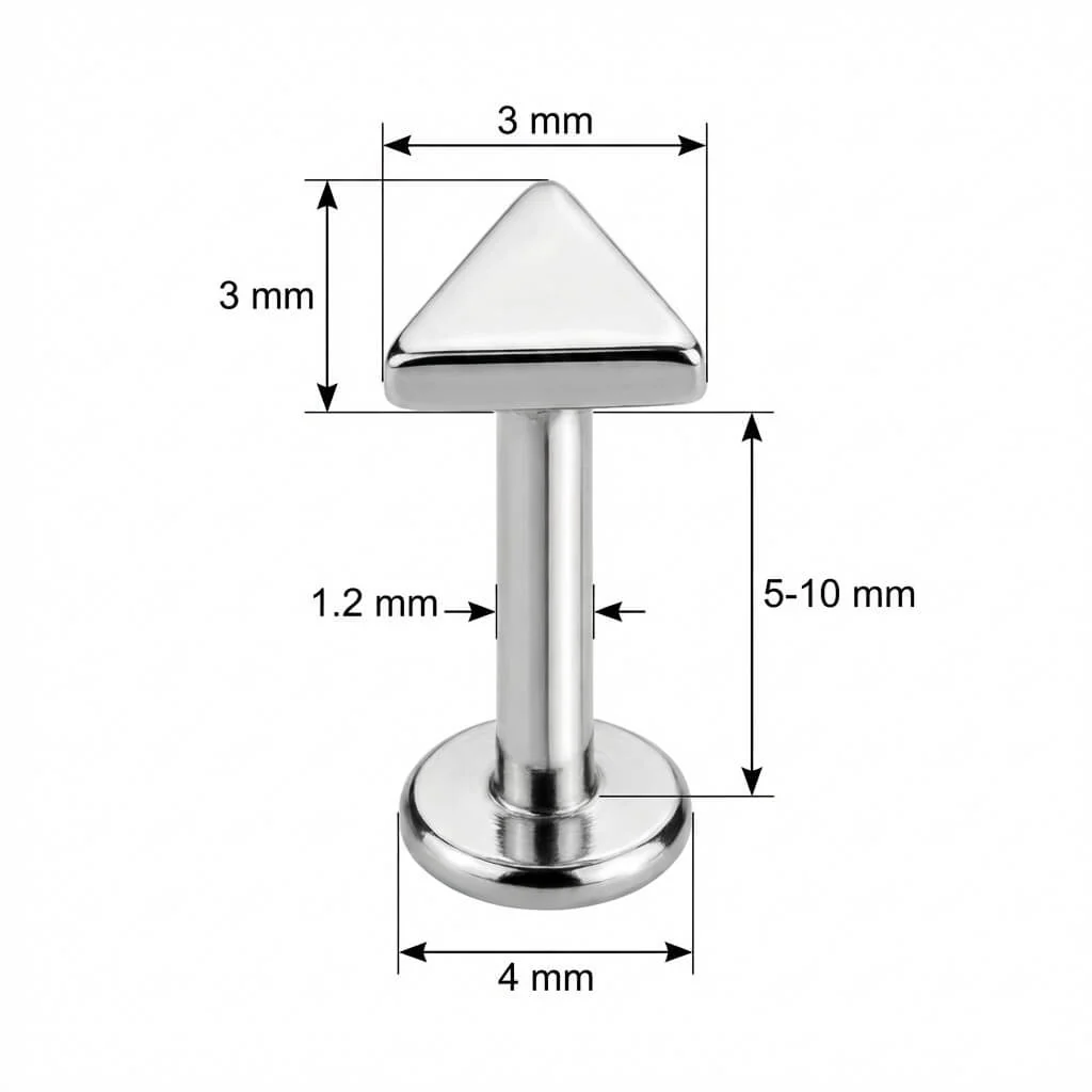 Titane Labret Embout Triangle Géométrique Filetage Interne - Image 2