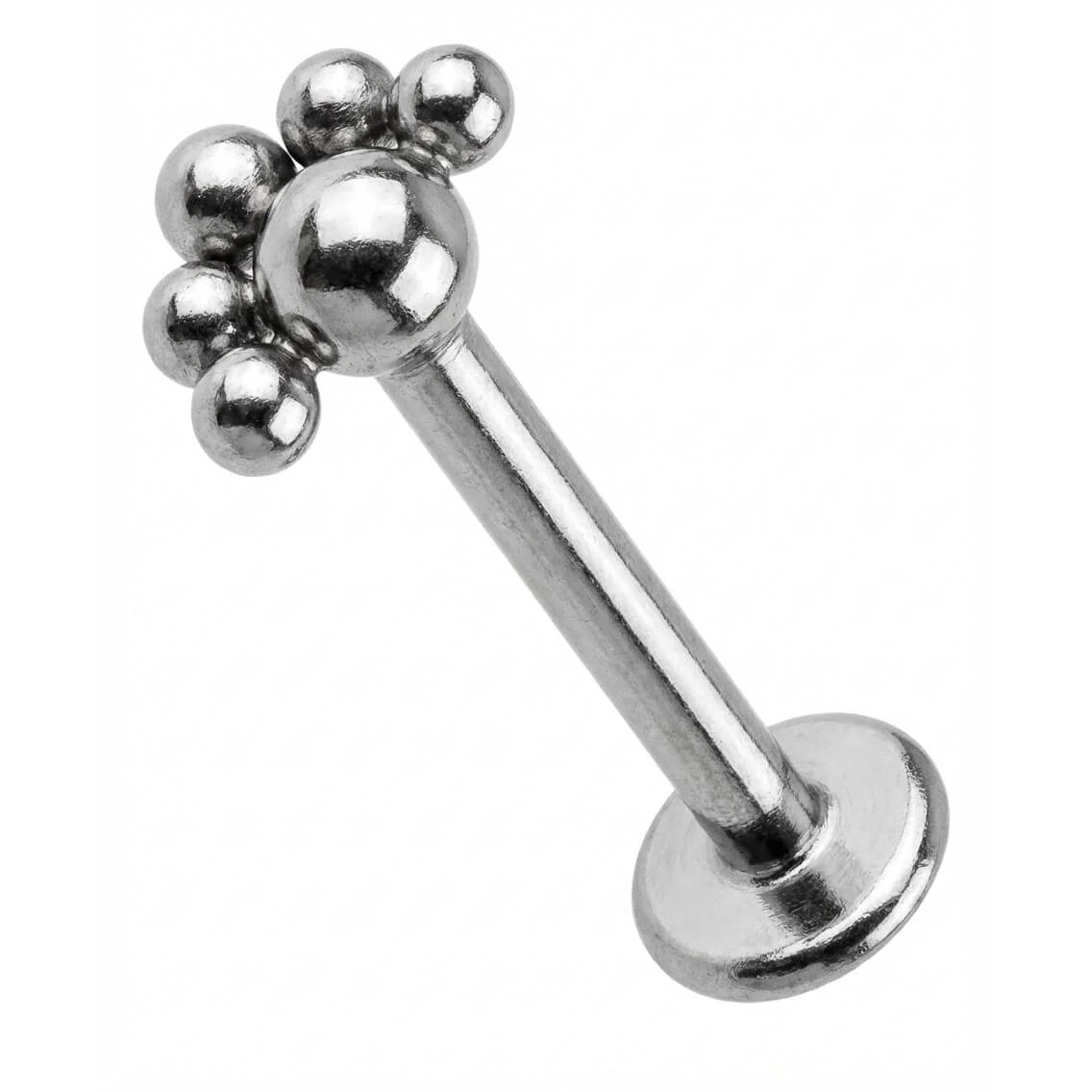 Titane Labret Cluster Éventail Perlé Filetage Interne