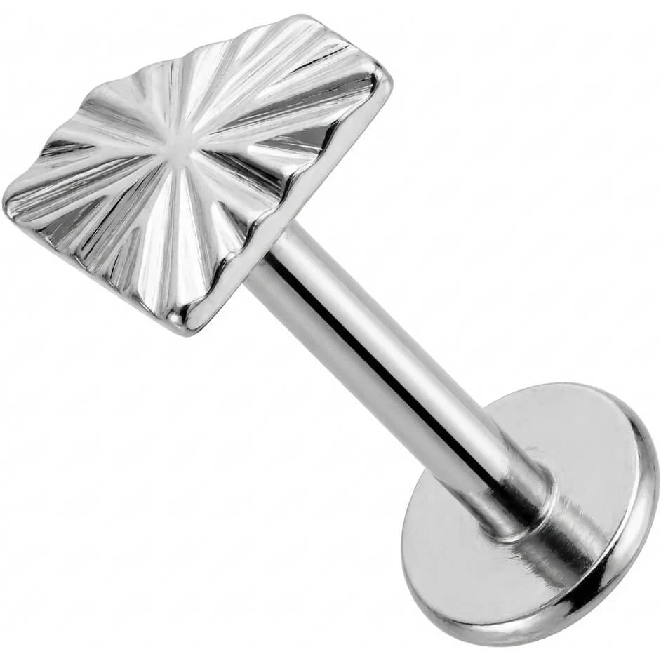 Titane Labret Rectangle Rayons de Soleil Filetage Interne