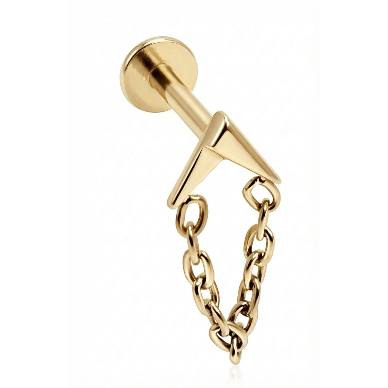 Titane Labret Forme V Avec Chaîne Pendante Filetage Interne - Image 3