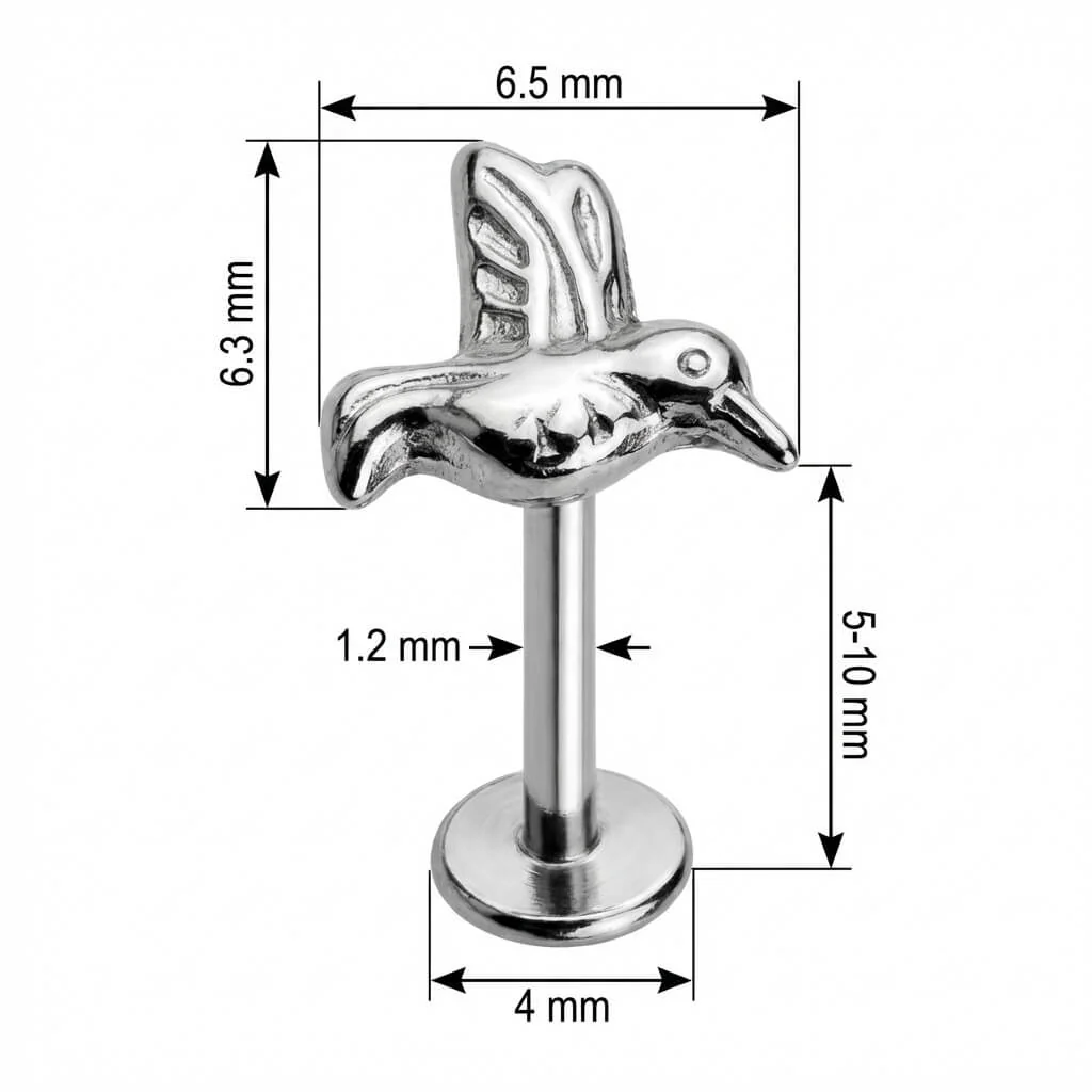 Titane Labret Petit Colibri en Vol Filetage Interne - Image 2
