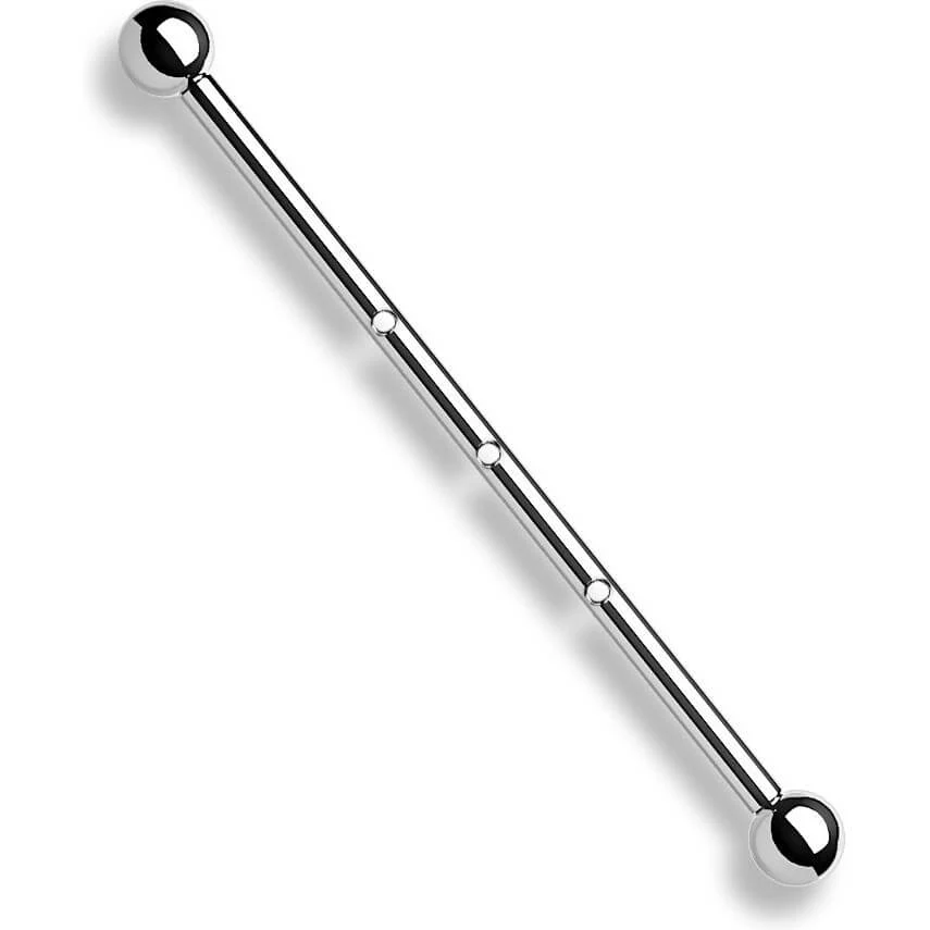 Barre industriel 3 Trous Filetés Argent Filetage Interne
